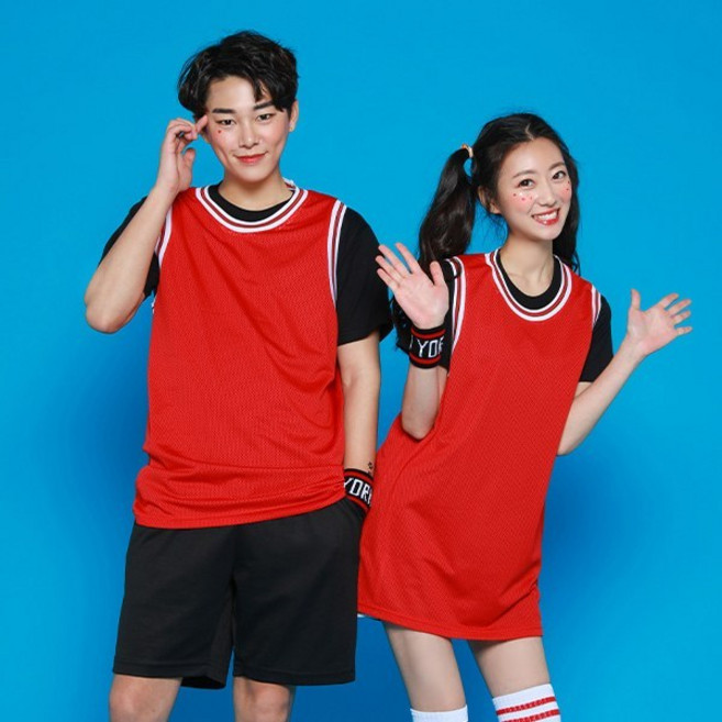 반티 농구복 경기복 체육대회 졸업사진 컨셉 단체티 1002 팀조끼 블랙