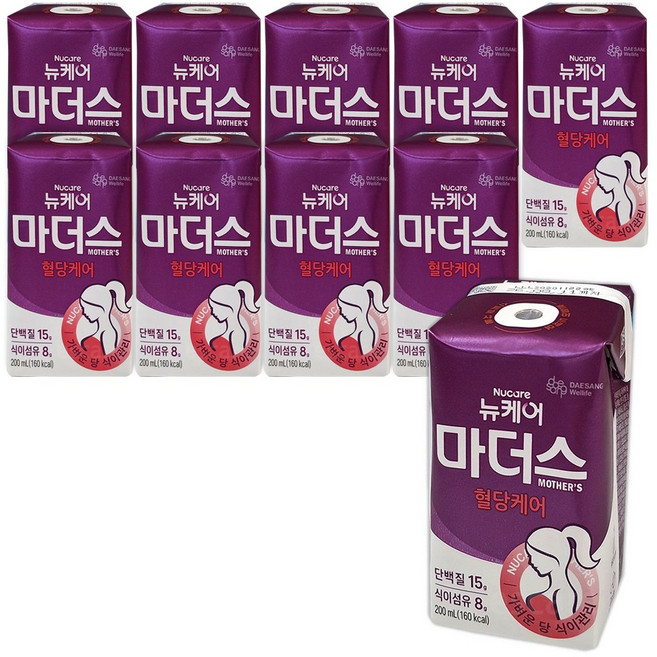 뉴케어 마더스 혈당케어 프리미엄 혈당관리영양식 임신성당뇨, 10개, 200ml