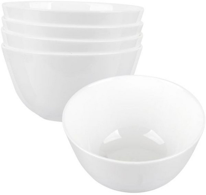 본차이나 백색 화이트 도자기 밥그릇 공기 4개 세트, 1세트