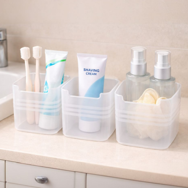 마지온 냉장고 욕실 다용도 정리함, 6개, 반투명