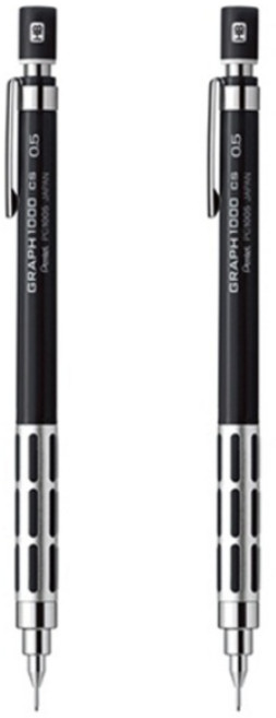 (펜텔)그래프 1000 CS 0.5mm 블랙 샤프 (2개입)