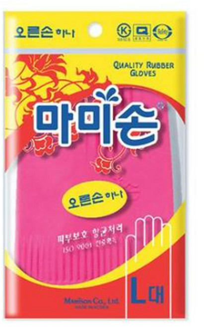 마미손 고무장갑 오른손 하나, 대(L), 4개