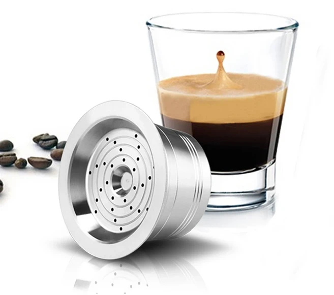 재사용 가능한 스테인레스 스틸 커피 필터 K-fee Tchibo Cafissimo Caffitaly & 기계용 리필 카페 캡슐 포, 09 1pc