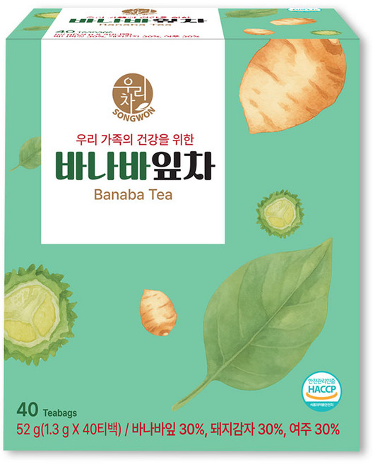 우리차 바나바잎차 40T, 1.3g, 1개, 40개입