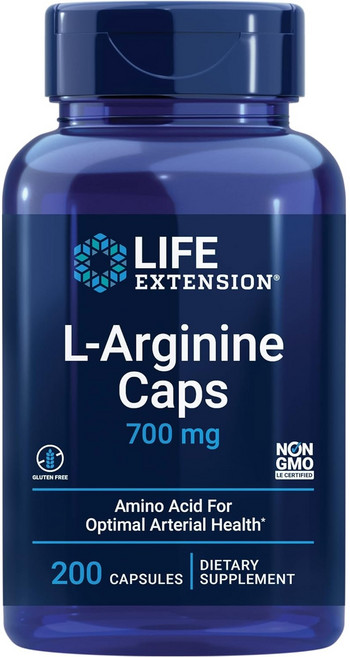 라이프익스텐션 L-아르기닌 700mg 베지테리안 캡슐, 200개입, 1개, 200정