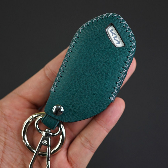 페레노 기아 스마트키 가죽 차키케이스 쏘렌토 카니발KA4 스포티지 셀토스 EV3 타스만 EV6 호환, PK18(7버튼), 블루