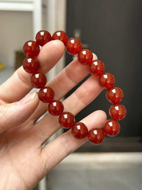 天然紅瑪瑙手串 12mm