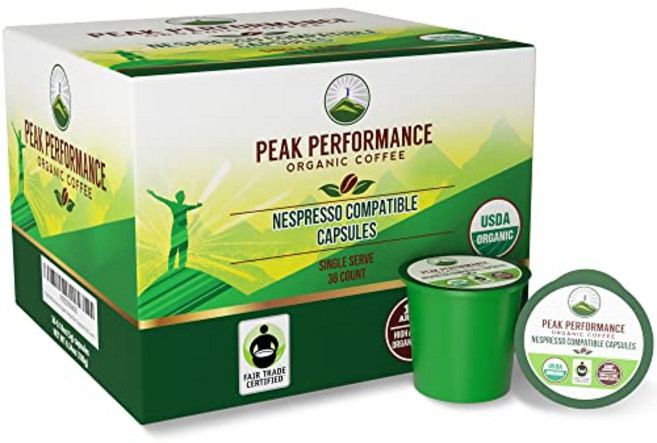 피크 퍼포먼스 네스프레소 머신용 유기농 캡슐 - 공정 무역 Peak Performance Organic Capsules for Nespresso Machines - Fair Tr, 1개, 1000g