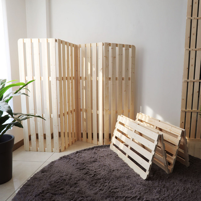 [저스틴퍼니처][이벤트]소나무 4단 접이식 원목 매트리스 깔판 MMS S SS Q K, 색상:SS-내추럴