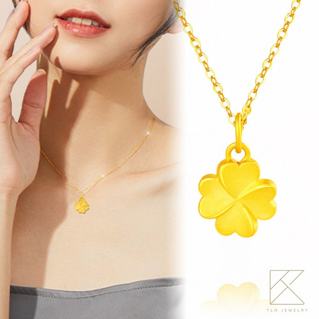 TLH JEWELRY 黃金項鍊 簡約幸運設計 展現優雅氣質 送禮自用皆宜