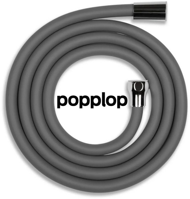 팝플랍 부드러운 물때방지 고급 무광 샤워기 호스, 무광 그레이, 1.5m