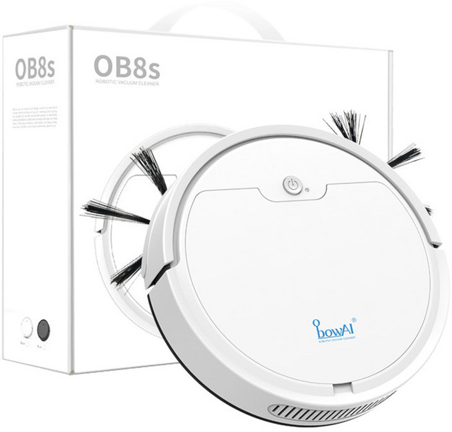 歐堡 OB8s 智能掃地機器人 升級充電 掃吸拖三合一, 一臺, 白色英文包裝