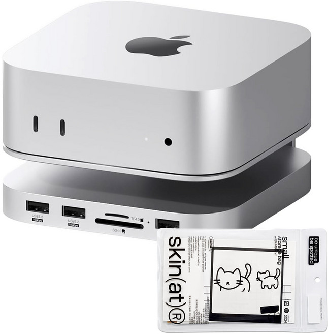 ED 맥미니 허브 맥미니 m4 도킹스테이션 M4/M4 Pro용 USB 허브 + 데코 스티커 / ED Mac mini Hub, 1개