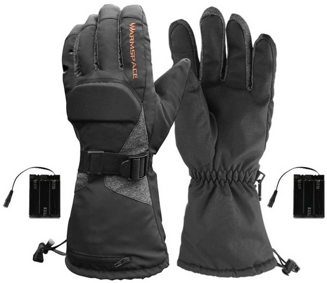 열선장갑 발열장갑 배달 겨울 등산 자전거 오토바이, 여성 M 검정 3단계 온도조절