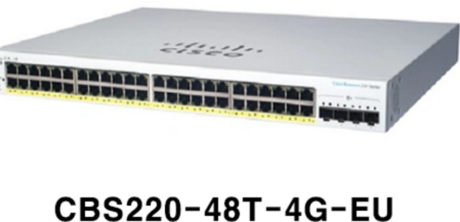 시스코 CBS220-48T-4G-EU 기가비트48포트 4SFP광포트 스위치허브 SG220-50-K9 후속모델, 1개