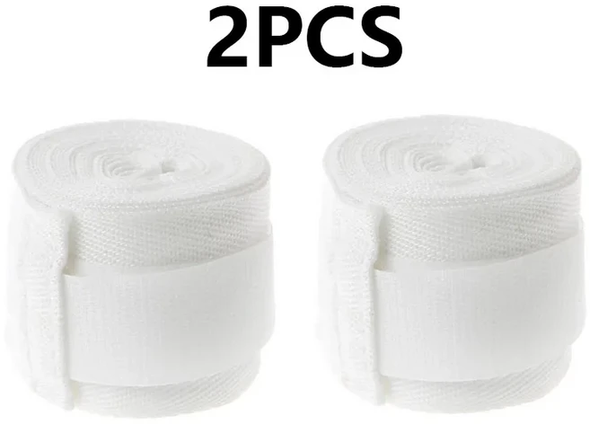 2PCS 1.5/2/3/5M 권투 훈련 붕대 면화 스포츠 산다 킥복싱 Mma 핸드 장갑 랩 벨트, 01 1.5M, 02 White