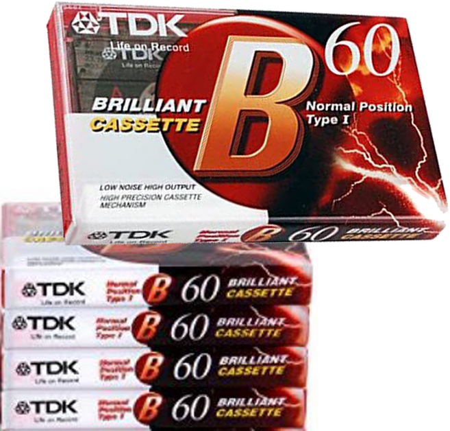 TDK 오디오 카세트 공테이프 60분 5개입 고품질 녹음 음악 어학용, TDK 오디오 카새트 테이프(60분) 5개입, 투명