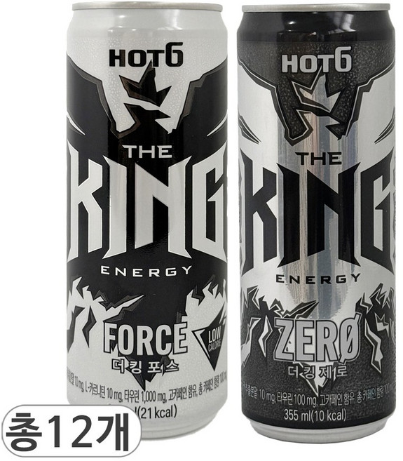 핫식스 더킹 포스 & 제로 에너지음료, 12개입, 355ml