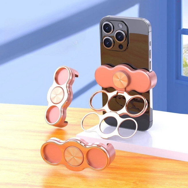 자석 거치대 초슬림 메탈 양면자석 그립 스마트링 거치대, 1개, 금색