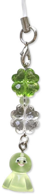 리빙릿 테루테루보즈 네잎클로버 키링 일본 맑음인형 에어팟 키홀더 핸드폰줄, 1개, 그린 클로버