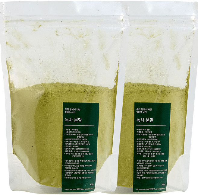 방앗간청년 국산 녹차 분말 가루 라떼, 1개입, 300g, 2개