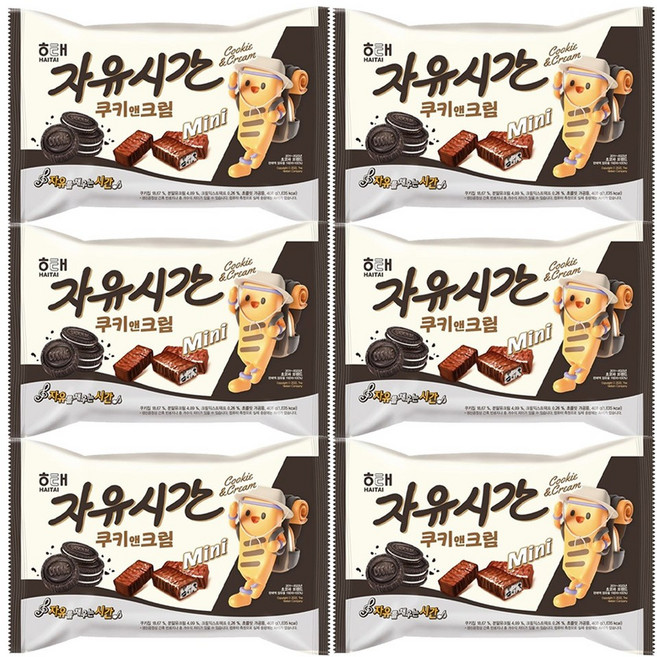 자유시간 쿠키앤크림 미니, 408g, 6개