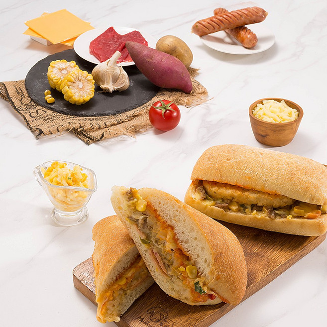 자이언트 치아바타 그릴드치즈샌드위치 부모님선물 간편한식사 직장인식사 홈카페 홈파티 캠핑 브런치 추천 메뉴, 1개, 310g