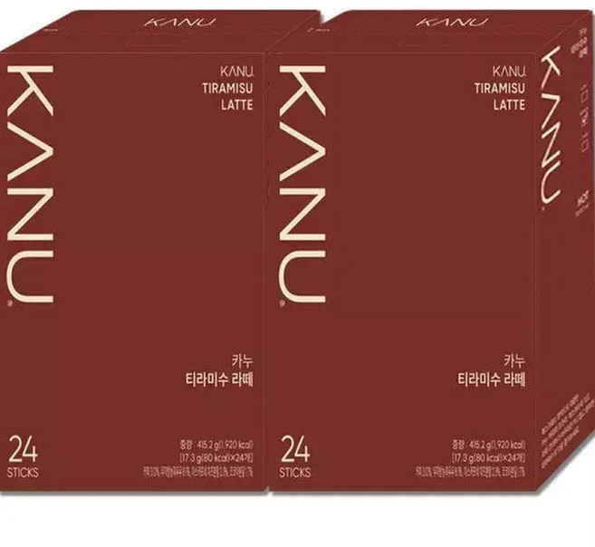 카누 티라미수 라떼 스틱 커피 달콤한맛 홈카페 24T 2개 MNS, 17.3g, 24개입
