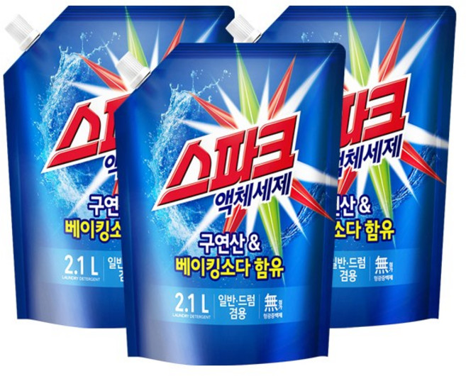 스파크 액상세제 리필, 2.1L, 3개