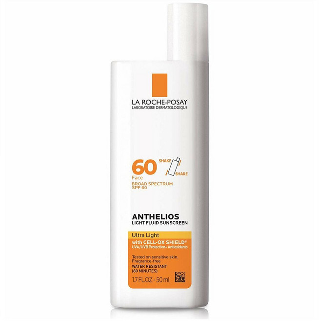 La Roche-Posay Anthelios Sunscreen 라로슈포제 안뗄리오스 라이트 플루이드 선크림 SPF60 1.7oz(50ml), 50ml, 1개