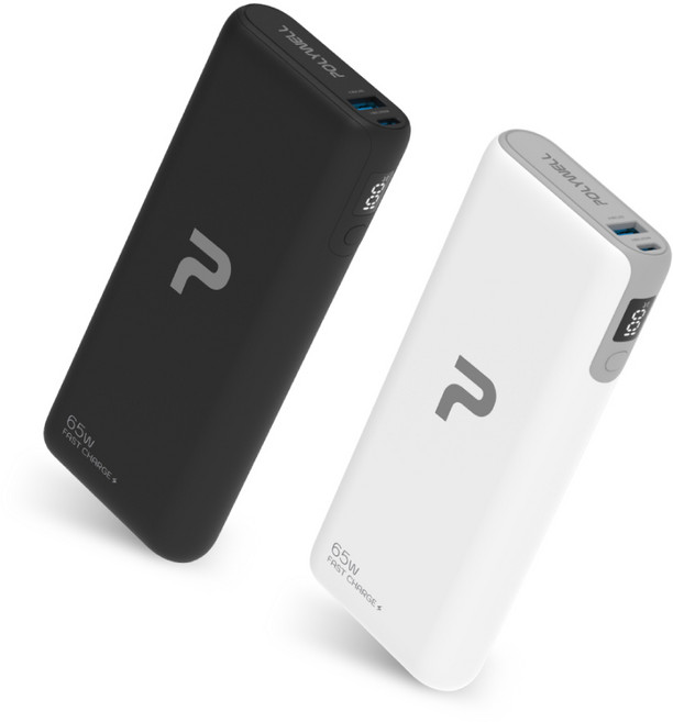 POLYWELL 寶利威爾 行動電源 雙向快充 19200mAh USB Type-C 可充筆電, 30W, 黑色