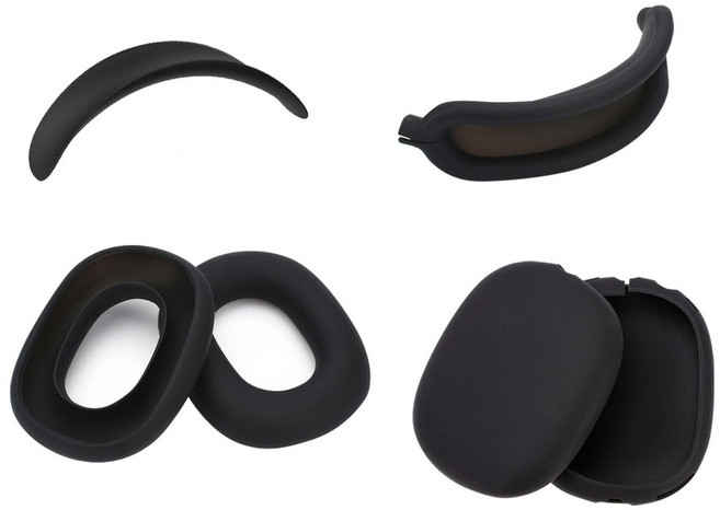 투에이비 에어팟 맥스 호환 4in1 커버 케이스 SET, 블랙 SET