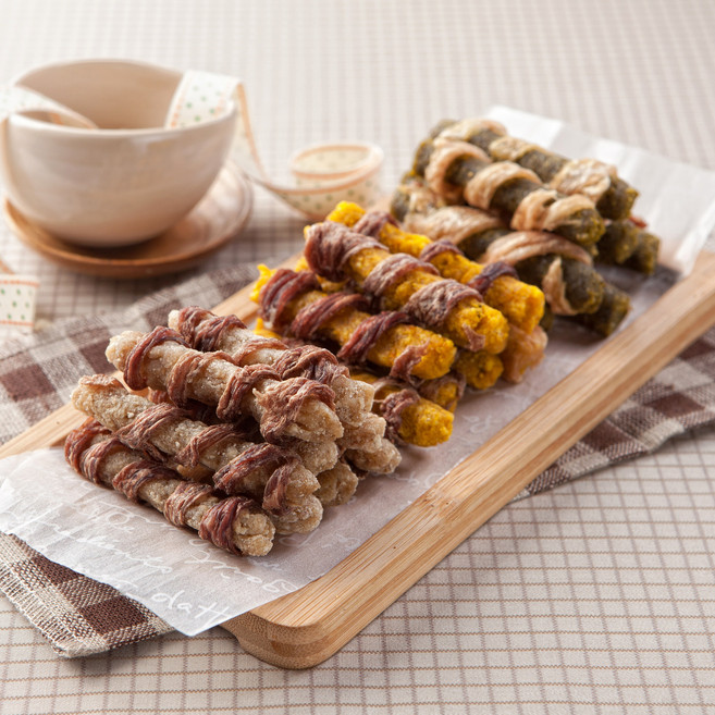 힐링펫 반려견 수제간식 삼색야채말이(70g) 2팩 구성, 1세트