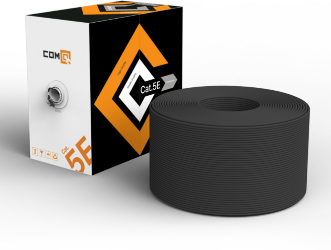 COMQ 컴큐 CAT.5e UTP 케이블 305M 옥외용 블랙 CQ065, 1개