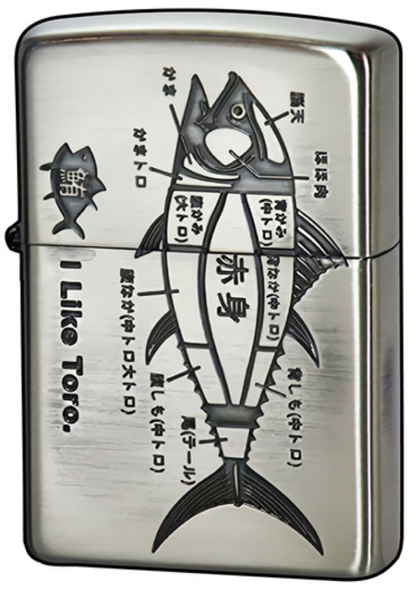 [주주파츠몰] 자동차 라이터 스티커 지포스타일 포인트 디자인 데칼 8cm 호환 용품, E.지포 피쉬, 1개