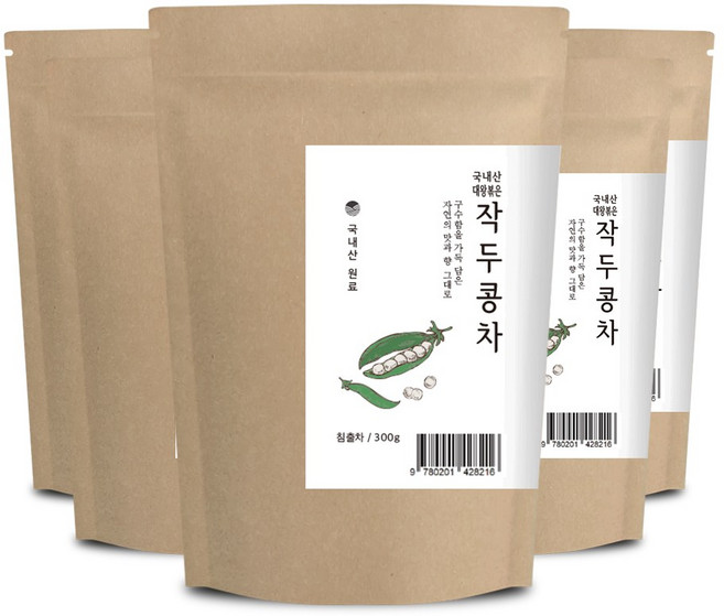자연지애 저온 로스팅으로 껍질째 볶은 작두콩차 300g / 100% 국내산 작두콩, 1개입, 5개