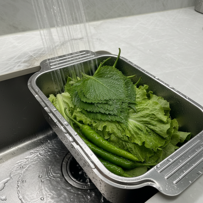 확장형 스텐 싱크대 물빠짐 씽크대 바스켓 트레이 선반, 스텐 304 바구니, 1개