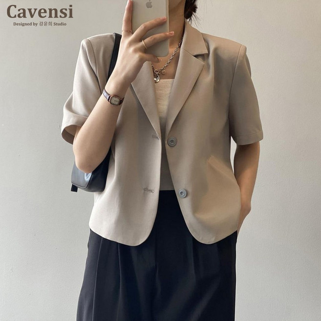 Cavensi 薄款短版西裝外套