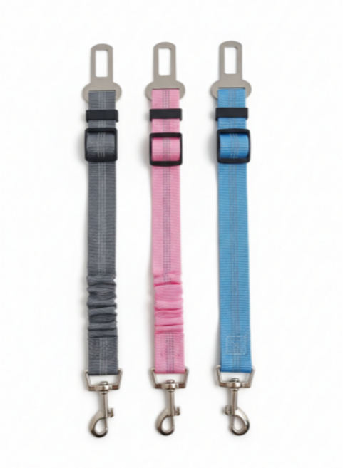 반려견 차량용 안전벨트 강아지 고양이 카시트 리드줄 블루 그레이 핑크, 1개