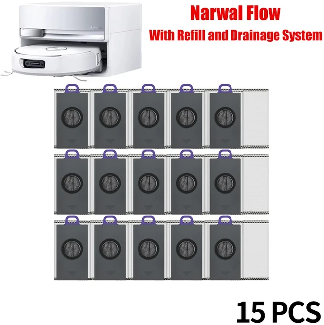 나르왈 플로우 진공청소기 액세서리 먼지봉투 메인 롤러 사이드 브러시 필터 패드 교체 부품, 09 OPT 4