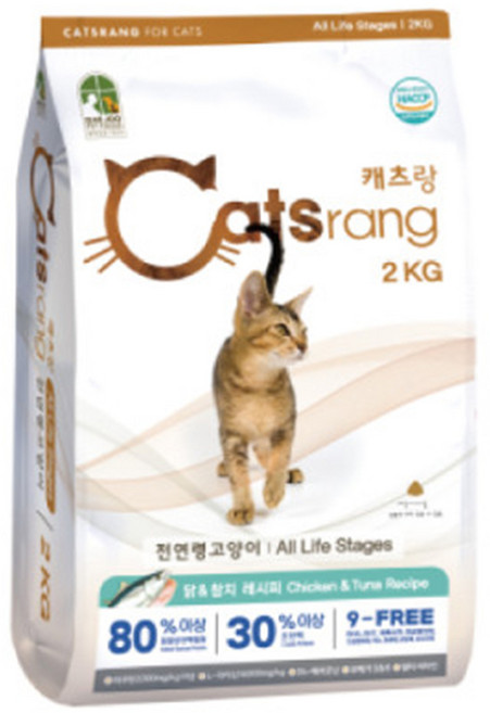 캐츠랑 전연령 고양이 비타플러스 건식사료, 닭+참치, 2kg, 1개