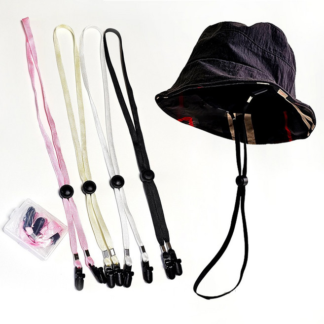 모자 집게형 스트랩 길이조절 모자끈 분실방지