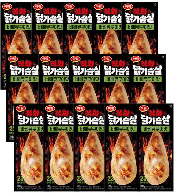 하림 직화 닭가슴살 바베큐구이 100g 15개
