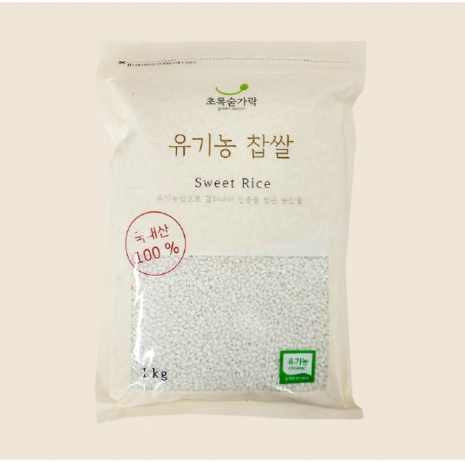 초록숟가락 유기농 찹쌀, 1kg, 1개