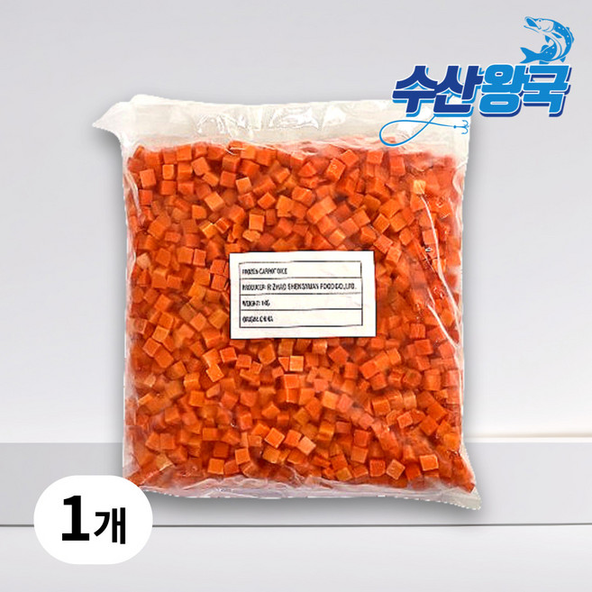 수산왕국 냉동 당근 다이스, 1개, 1kg