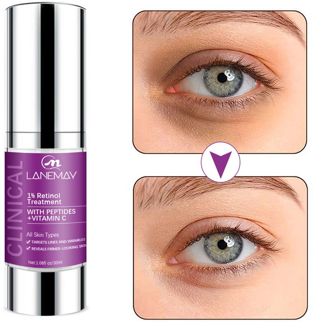 視黃醇 多肽 維生素C眼霜，改善細紋，緊緻滋潤, 1個, 正常規格