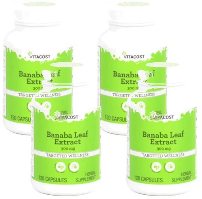 비타코스트 바나바잎 추출물 표준화 300mg 캡슐 120정, 4개 - 쿠팡