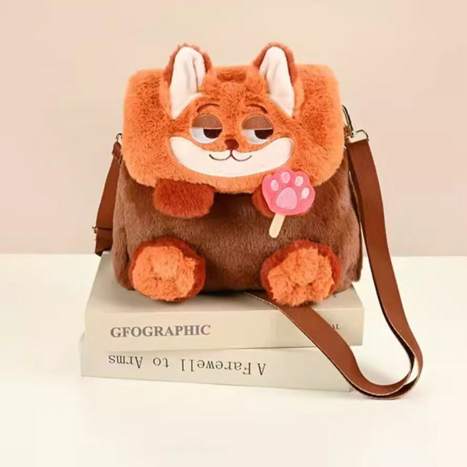 디즈니캐릭터 닉 주디 커플 큐티 백팩 인형 대용량 뽀글이 소풍 휴대용 대용량백 크로스백 선물용 기념일