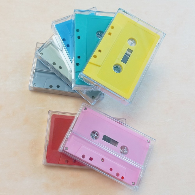 칼라 오디오 카세트 테이프 다양한 색상 공테이프 60분 3개 (케이스 포함)