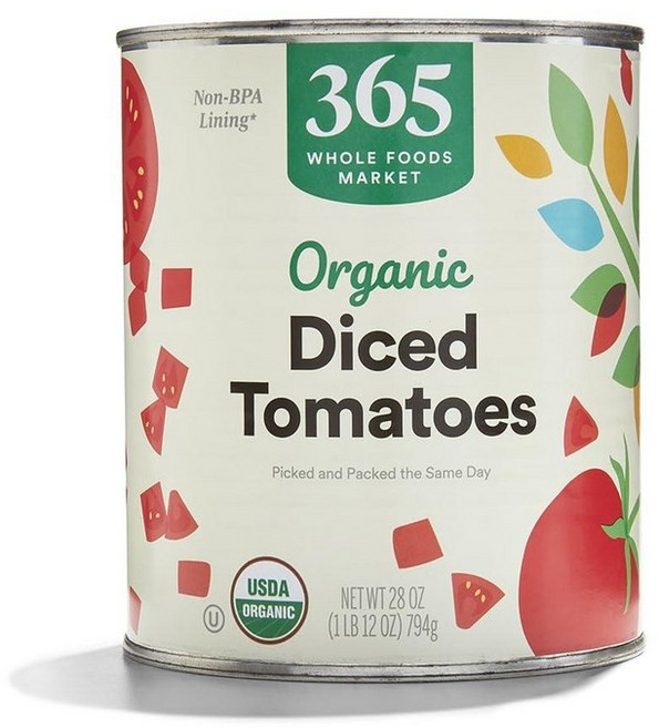[미국직배]365 by Whole Foods Market 오가닉 다진 토마토 통조림 794g, 1개